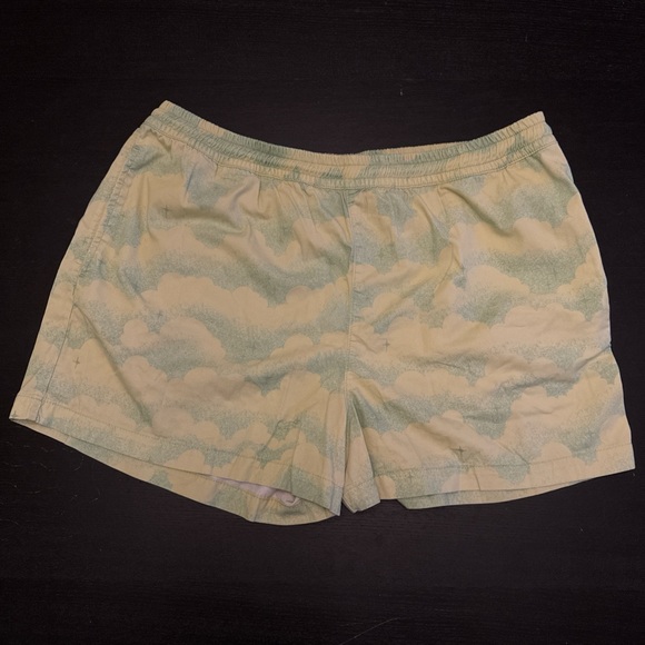 Lazy Oaf lo x Laura Callaghan tonal cloud shorts in lime green. - Picture 2 of 4